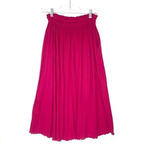 Vintage 90s Color Creations Raspberry Knit Midi Skirt